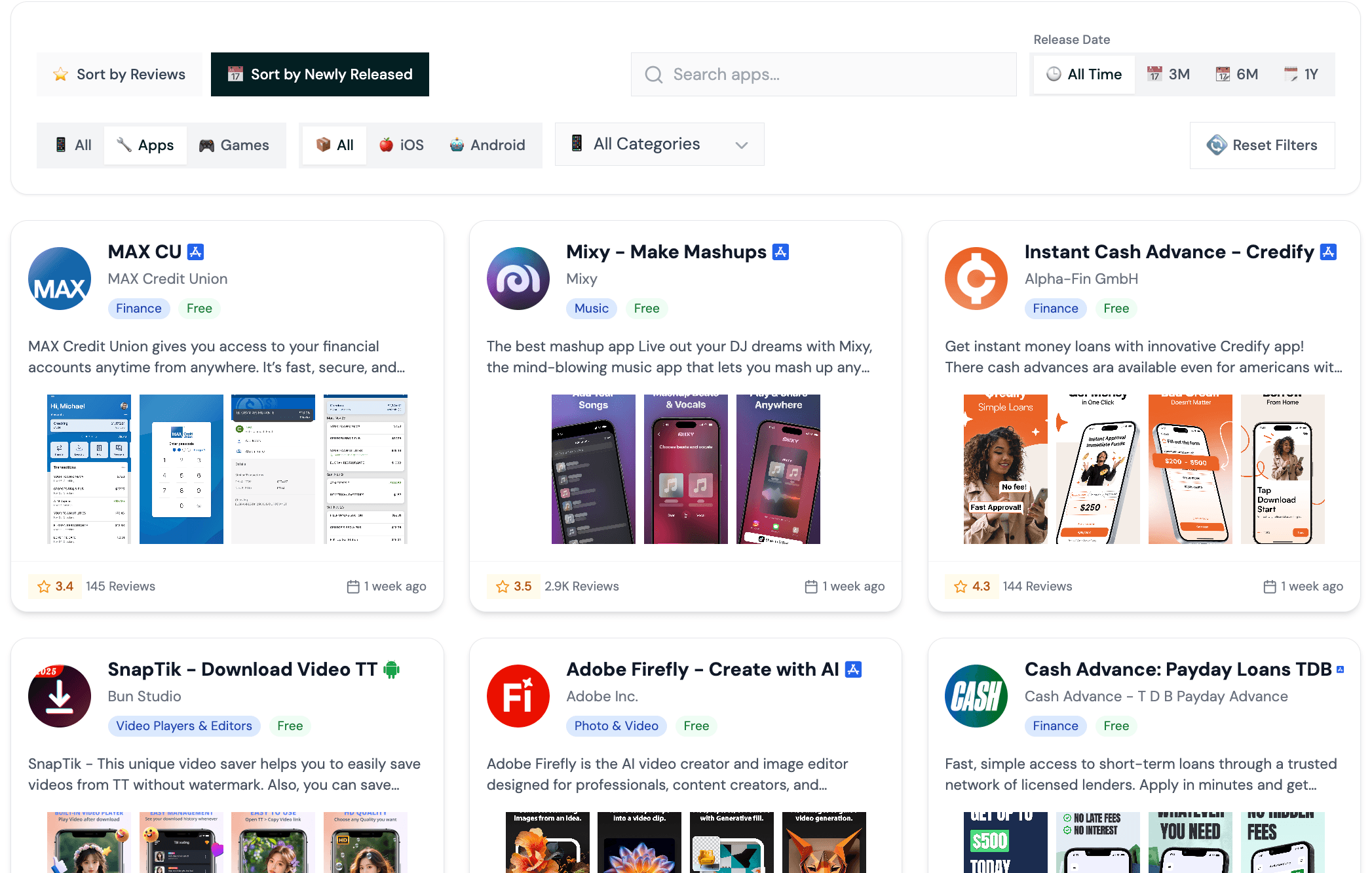 +2K Trending Mobile Apps