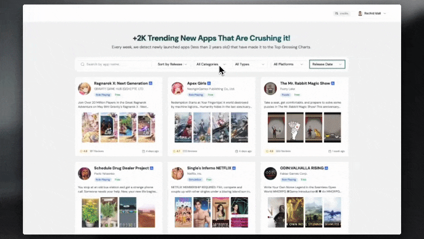 +2K Trending Mobile Apps